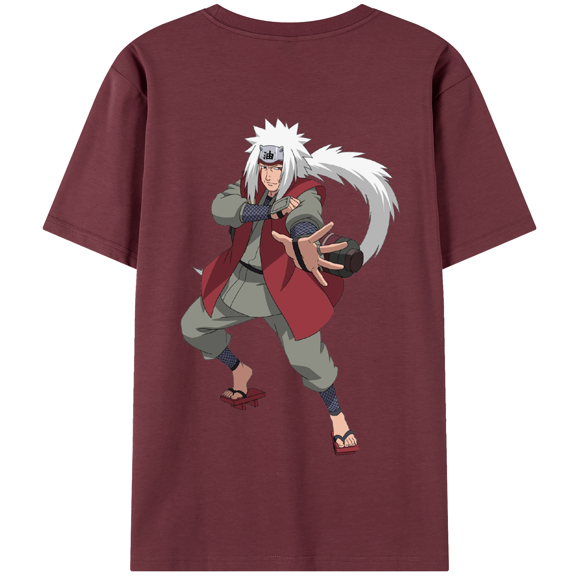 （画像用） NARUTO -ナルト- 自来也（じらいや） Jiraiya 綿100％半袖Tシャツ（背面プリント）